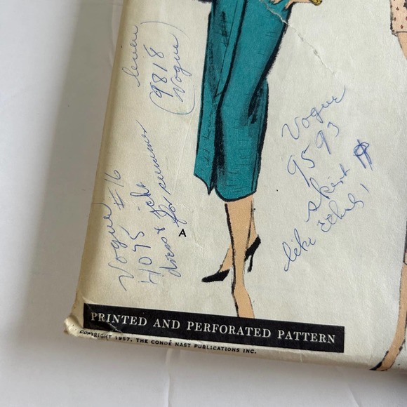 Vogue Special Design Vintage 1950's Pattern #S-4754 Women's Dress Size 18 HTF - Picture 5 of 6